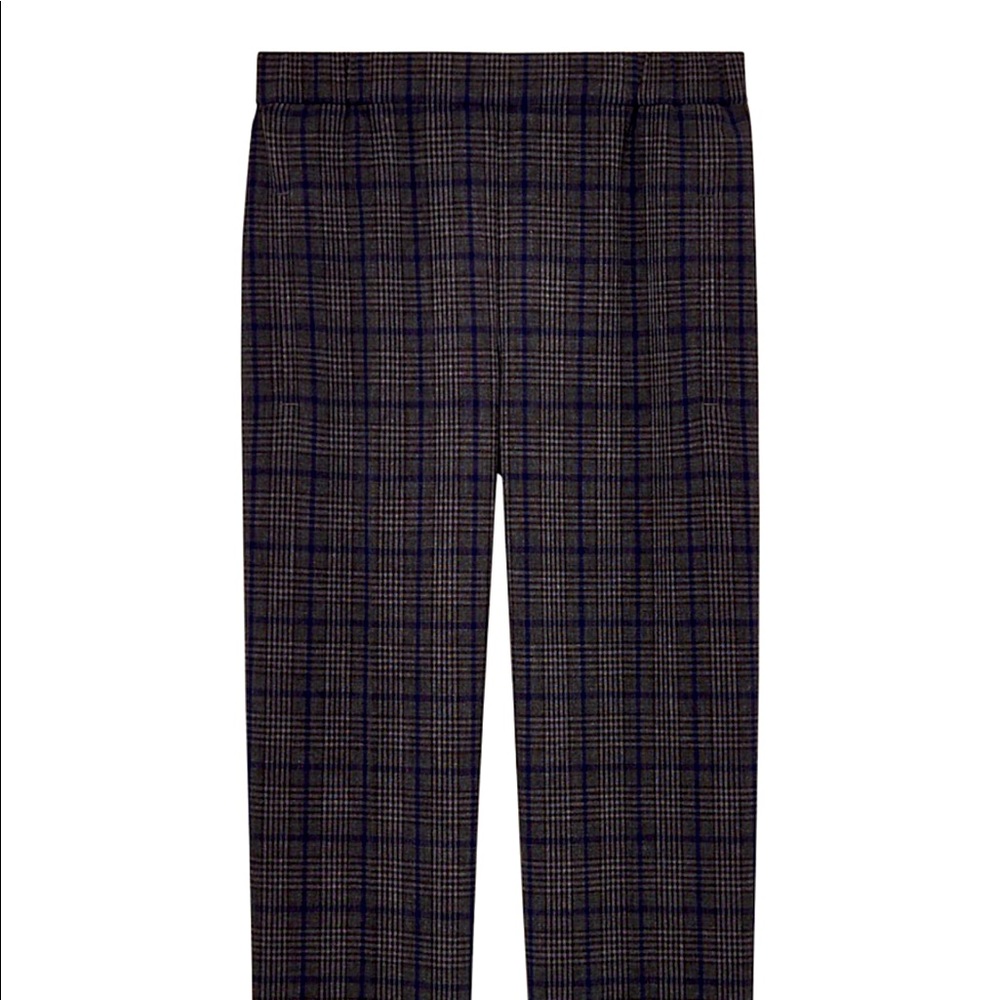 Aritzia Wilfred grey blue plaid check pants